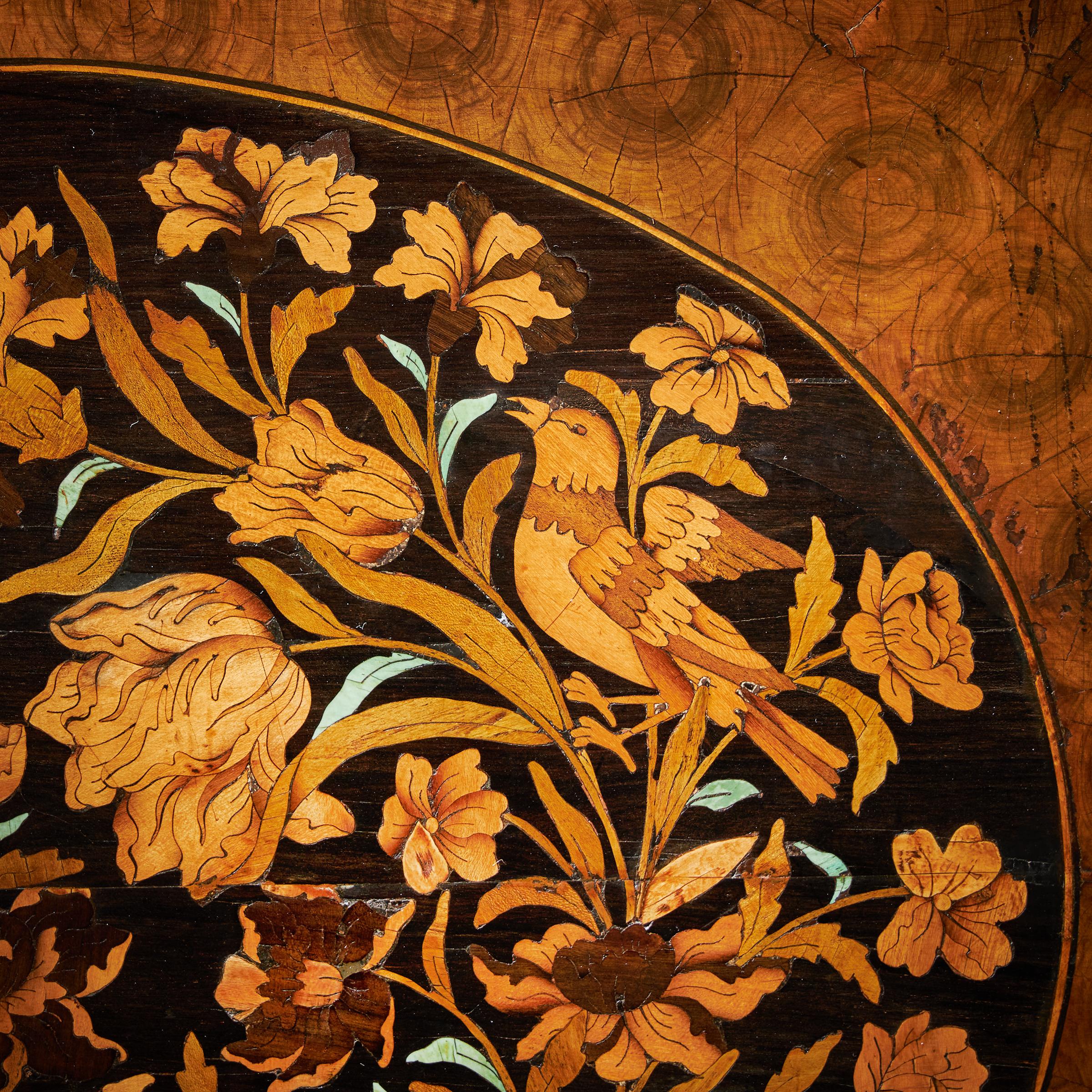 17th Century Charles II Olive Oyster Floral Marquetry Table, Circa 1690 4