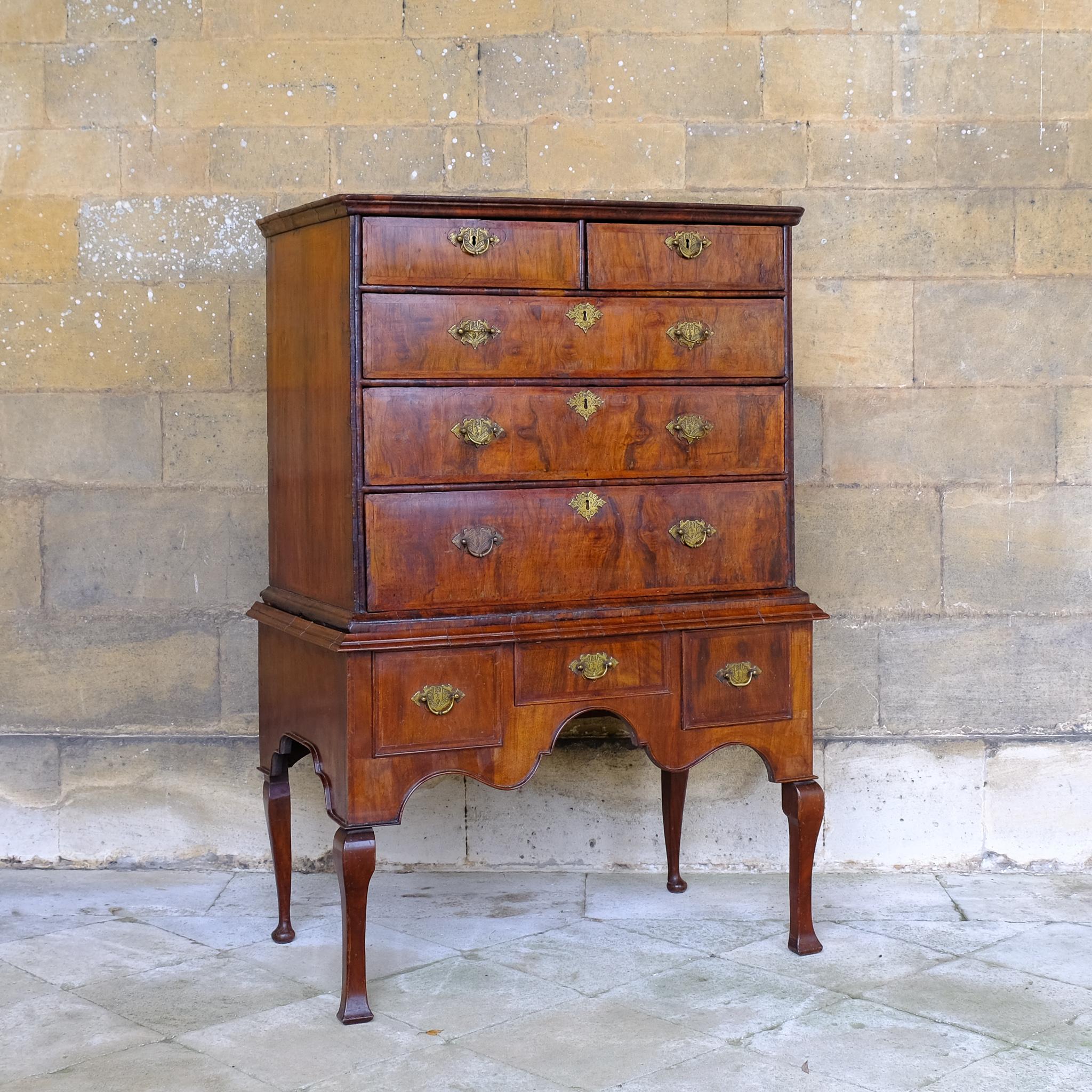 British 17th Century Chest Of Drawers On Stand For Sale