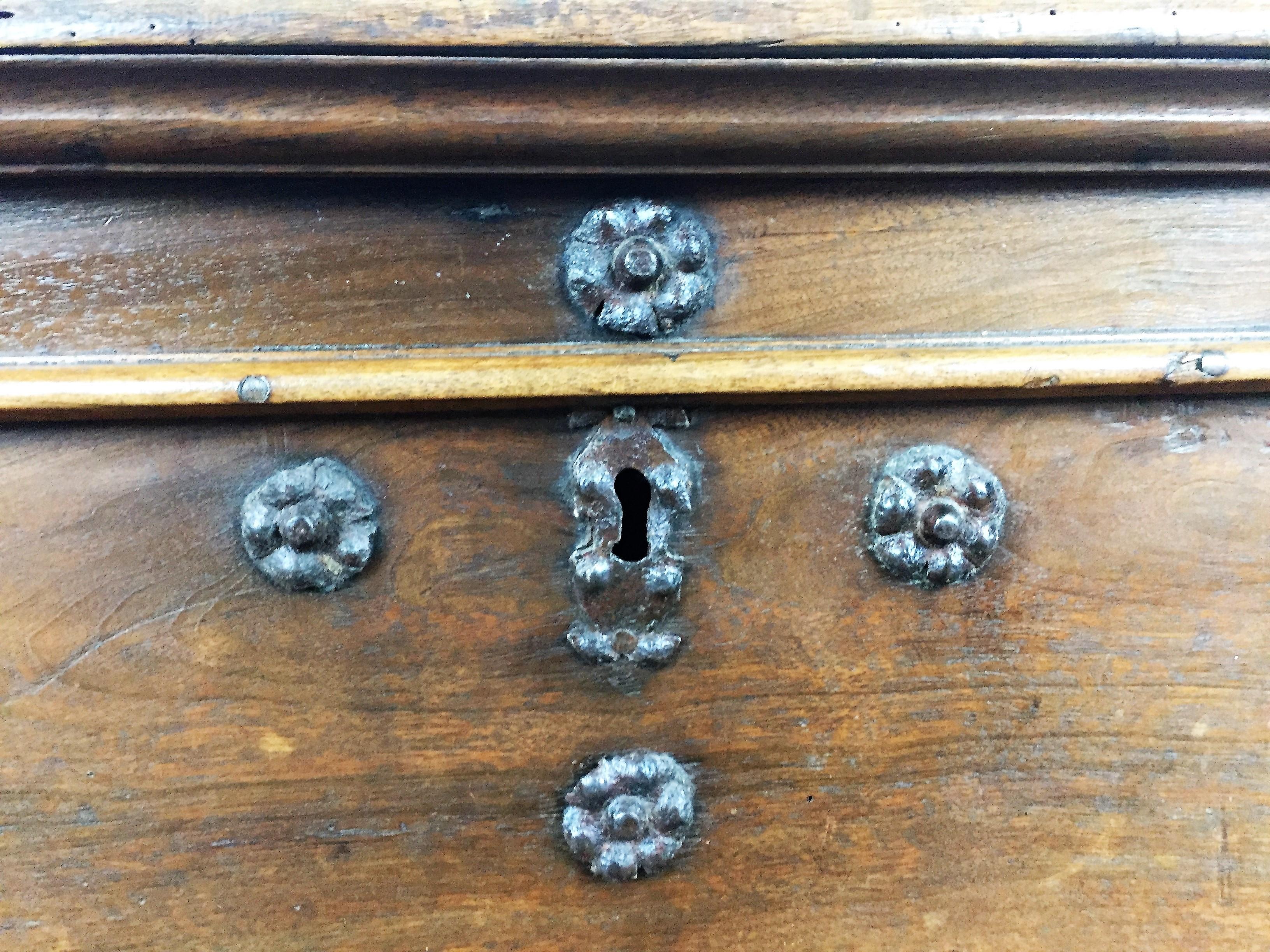 17th Century Chest with Wrought Iron Handles 1