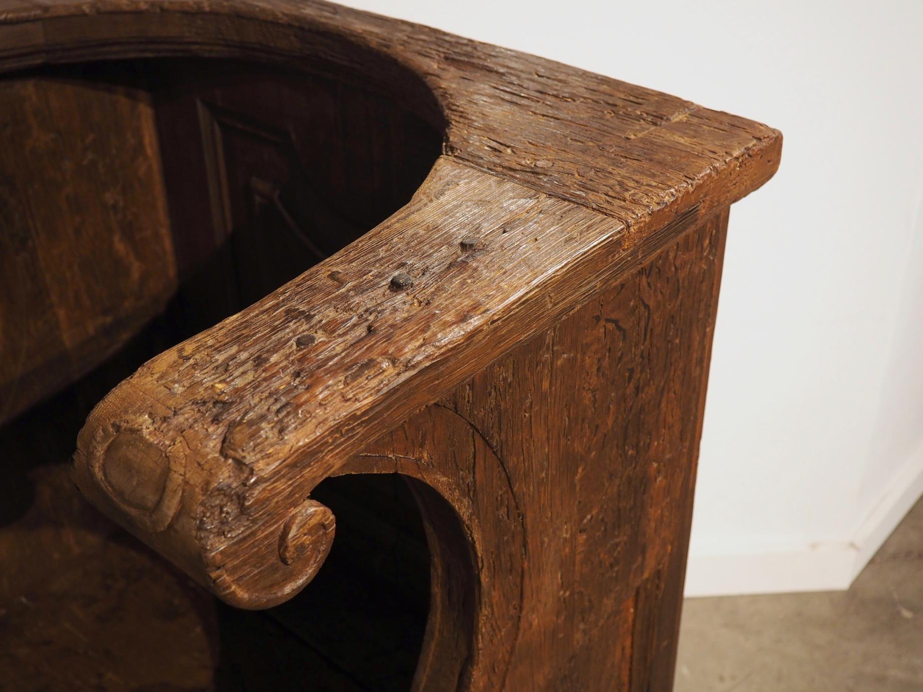 17th Century Chestnut and Pine Choir Seat from Portugal For Sale 7