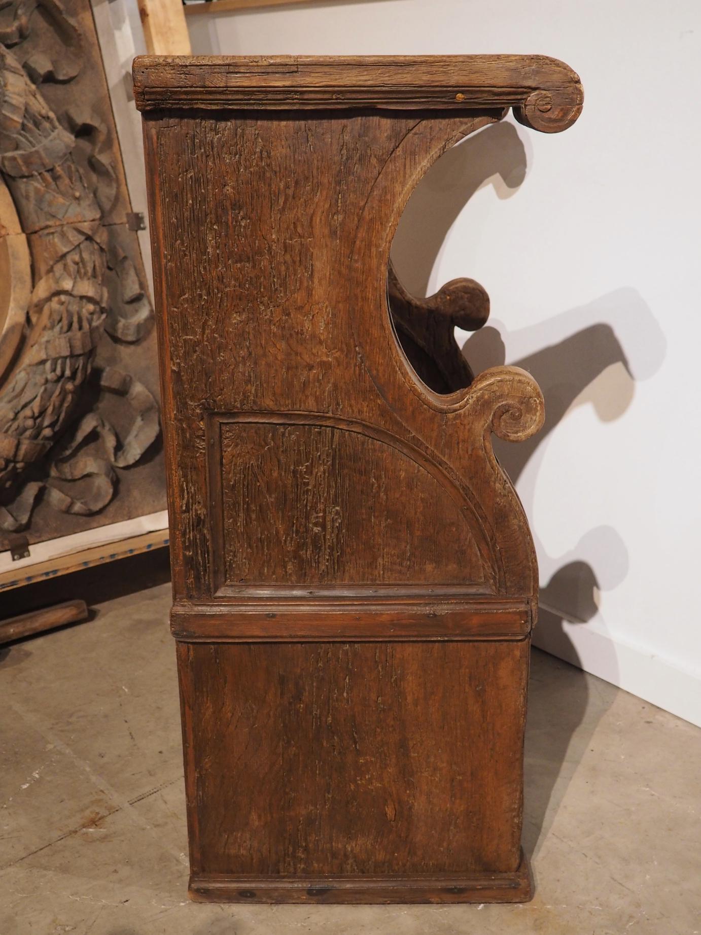 17th Century Chestnut and Pine Choir Seat from Portugal For Sale 9