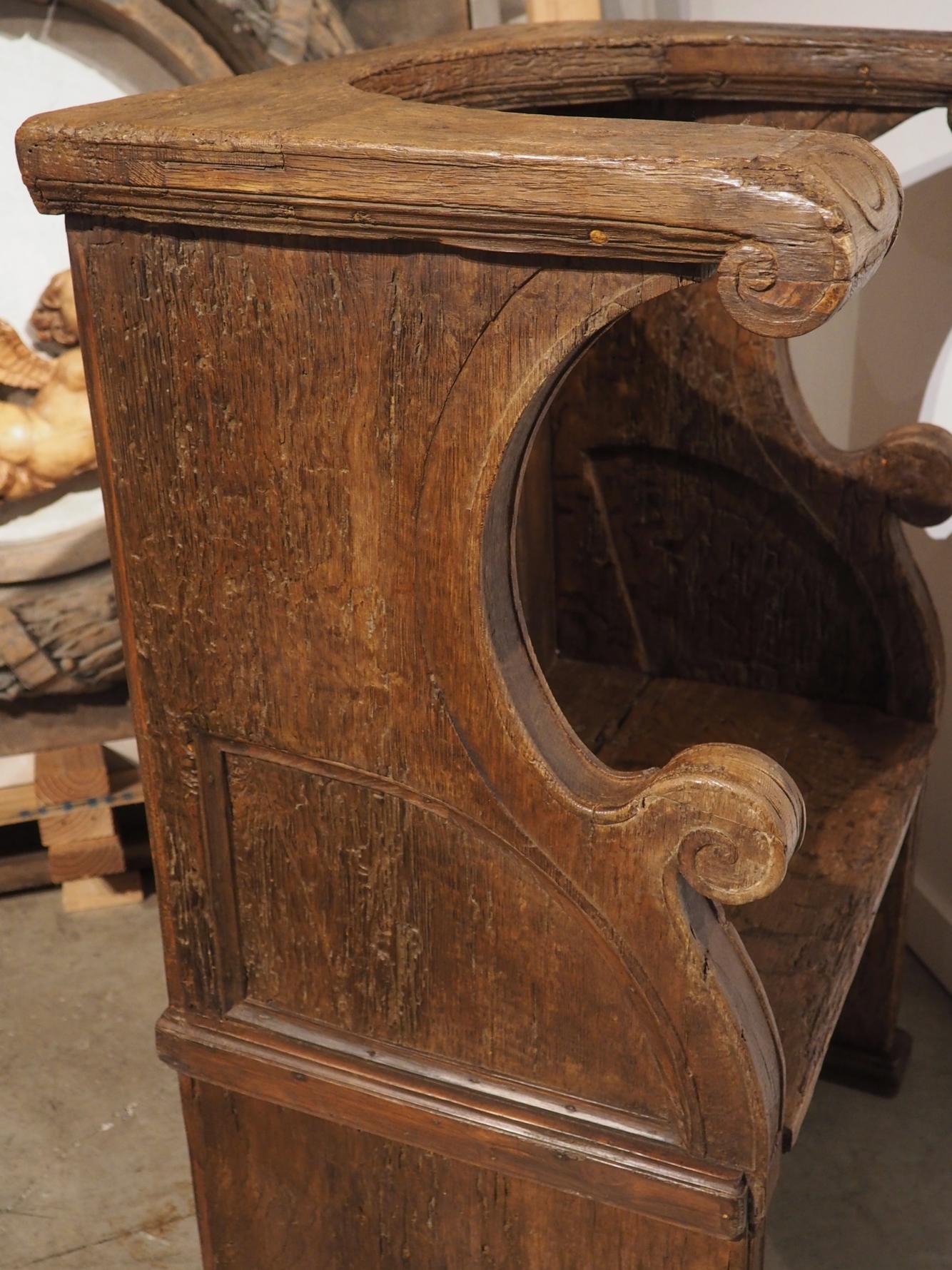 17th Century Chestnut and Pine Choir Seat from Portugal For Sale 10