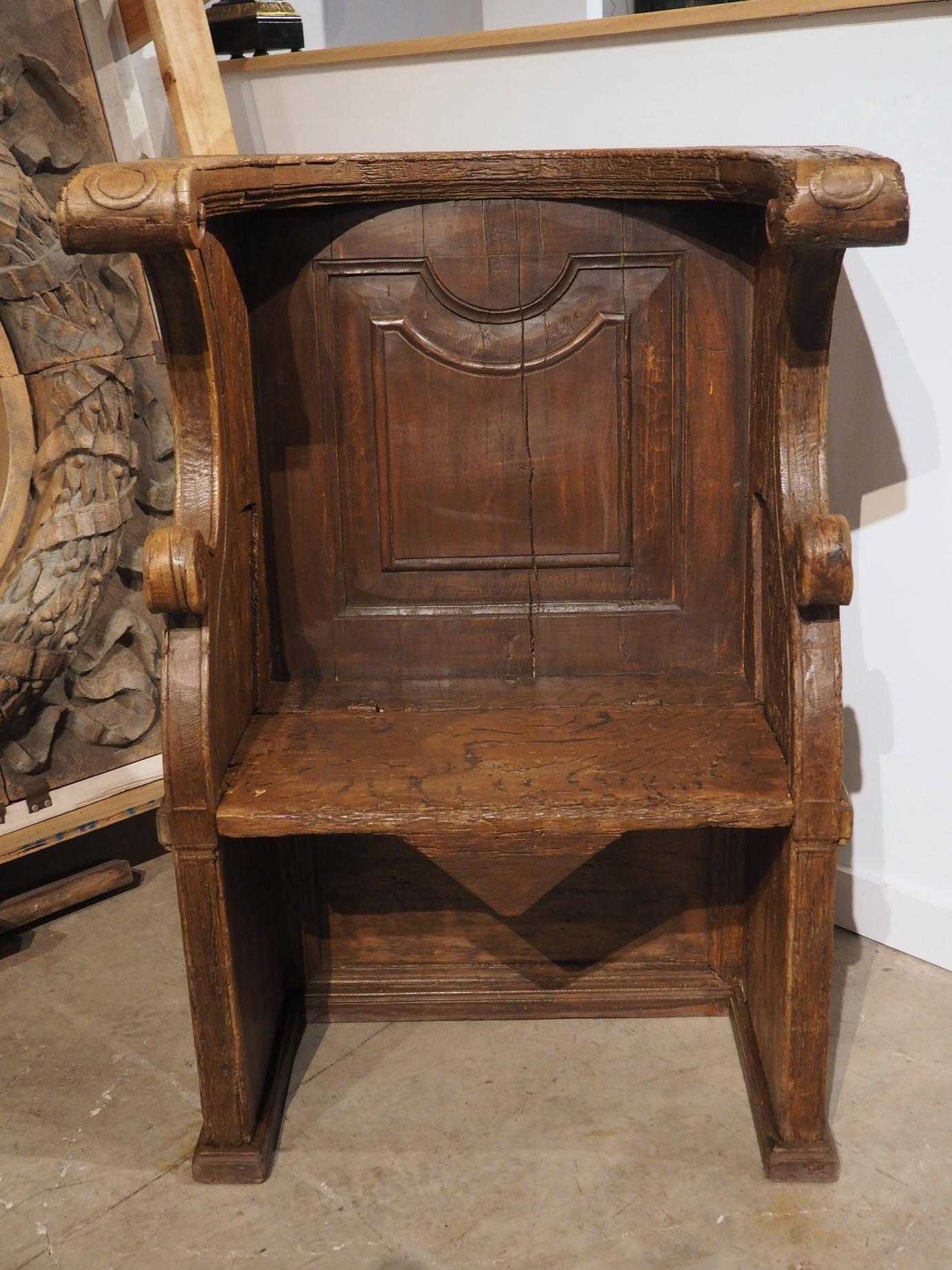 17th Century Chestnut and Pine Choir Seat from Portugal For Sale 11