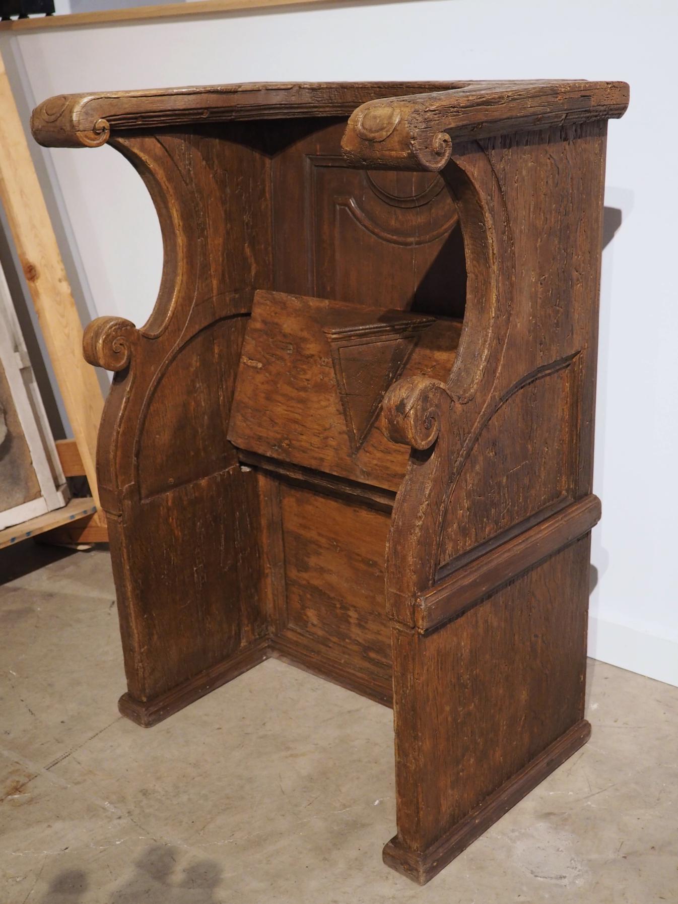 Portuguese 17th Century Chestnut and Pine Choir Seat from Portugal For Sale