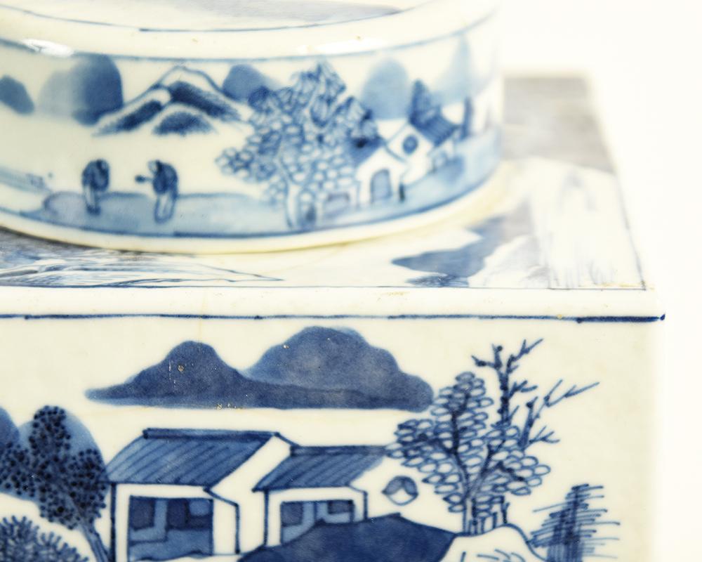19th Century Chinese Kangxi Porcelain Tea Jar with Blue and White Underglaze 3