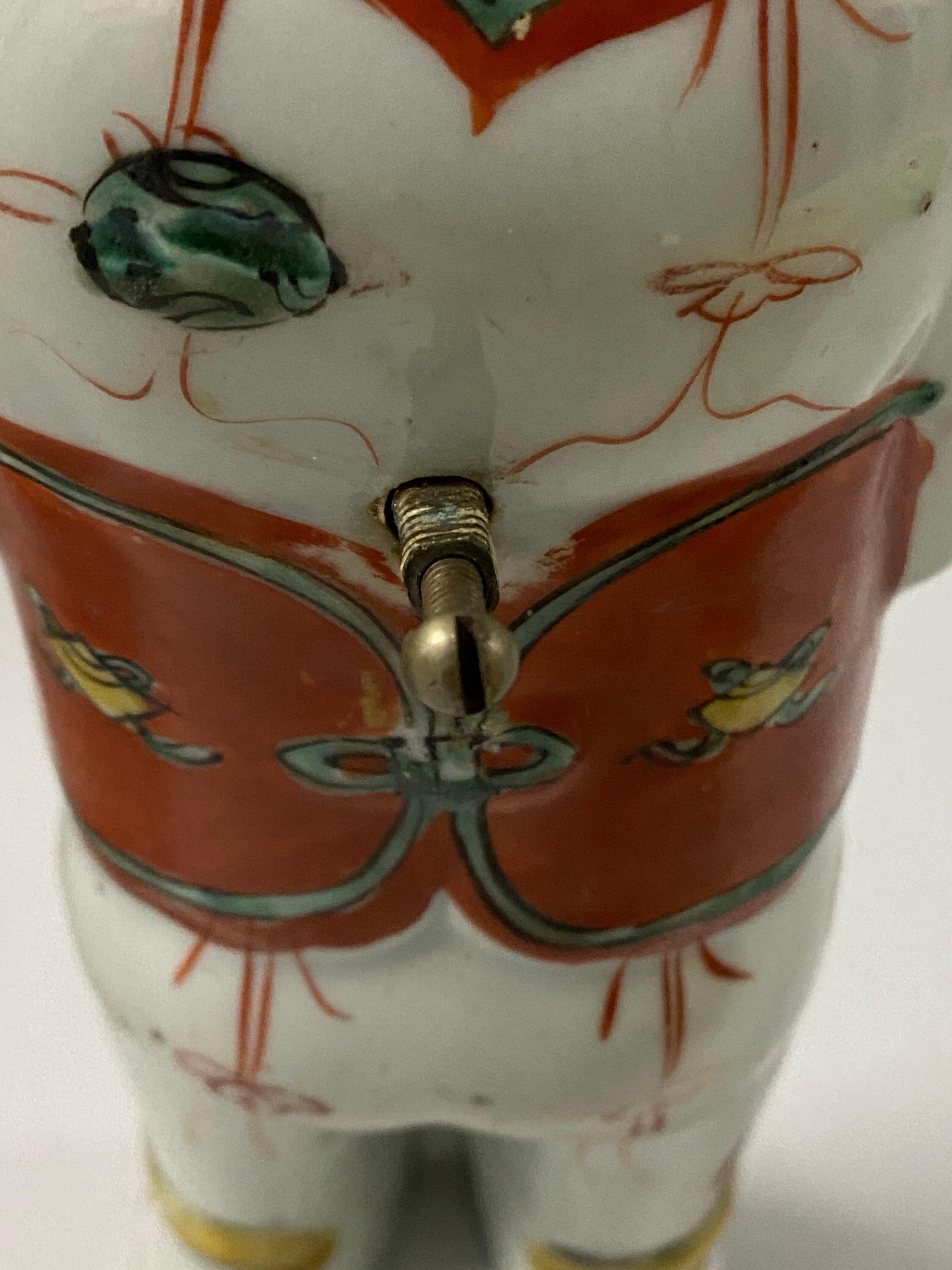17th Century Chinese Porcelain Ho Ho Boy Figure in Wucai/Famille Vert Glaze For Sale 3