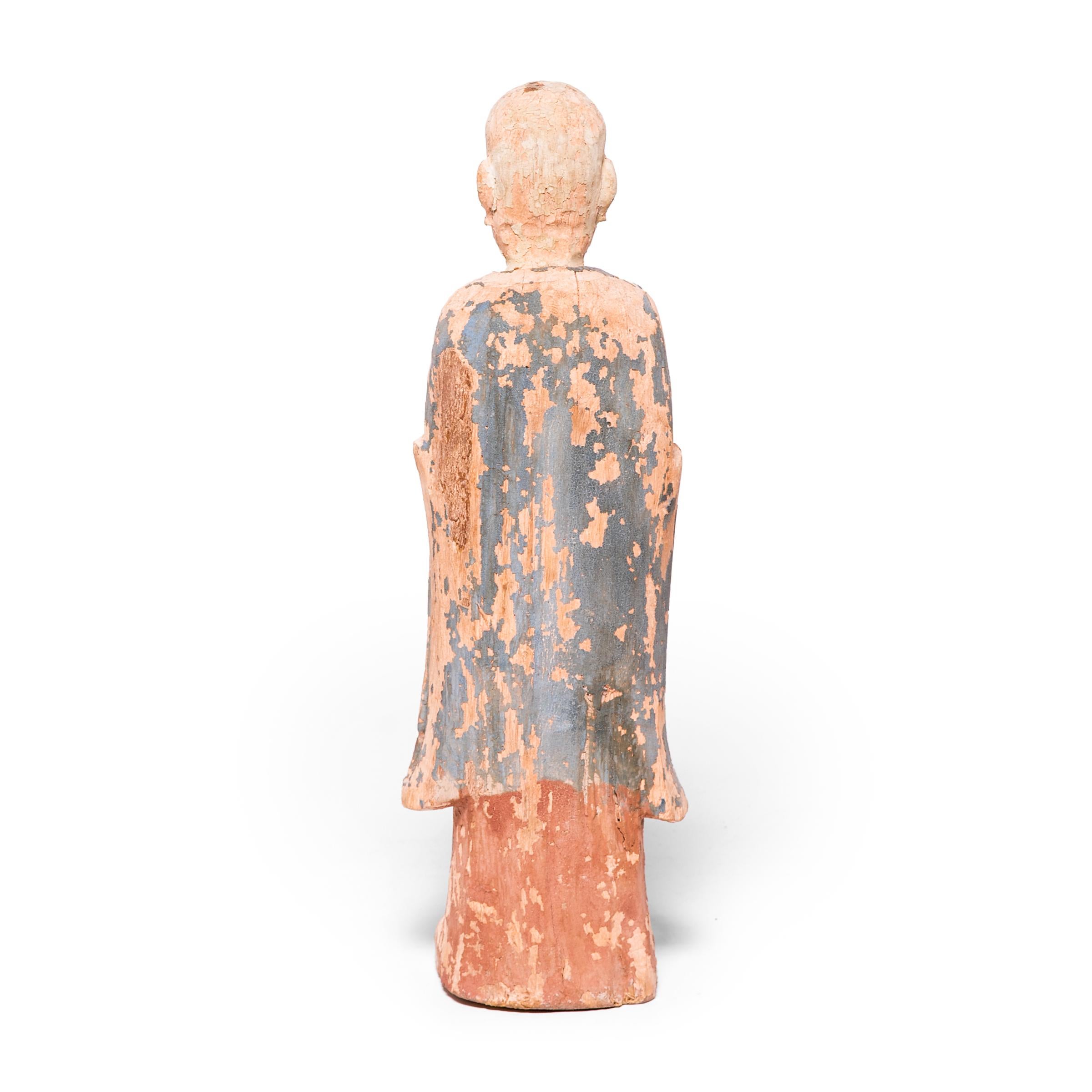 Ming 17th Century Chinese Standing Figure of a Buddhist Monk