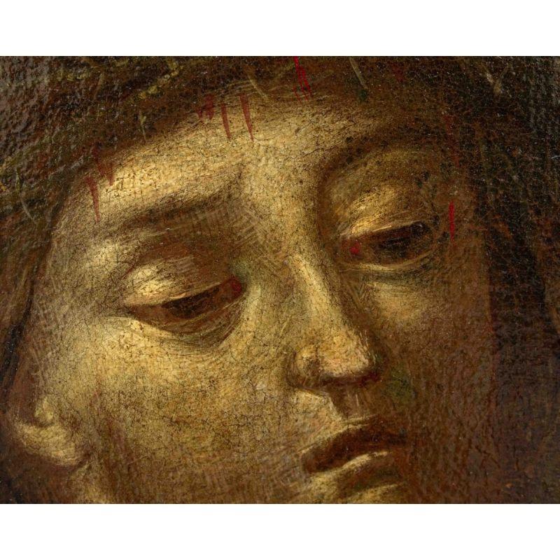 Huilé Peinture - Huile sur toile du XVIIe siècle - Christ en chaînes en vente