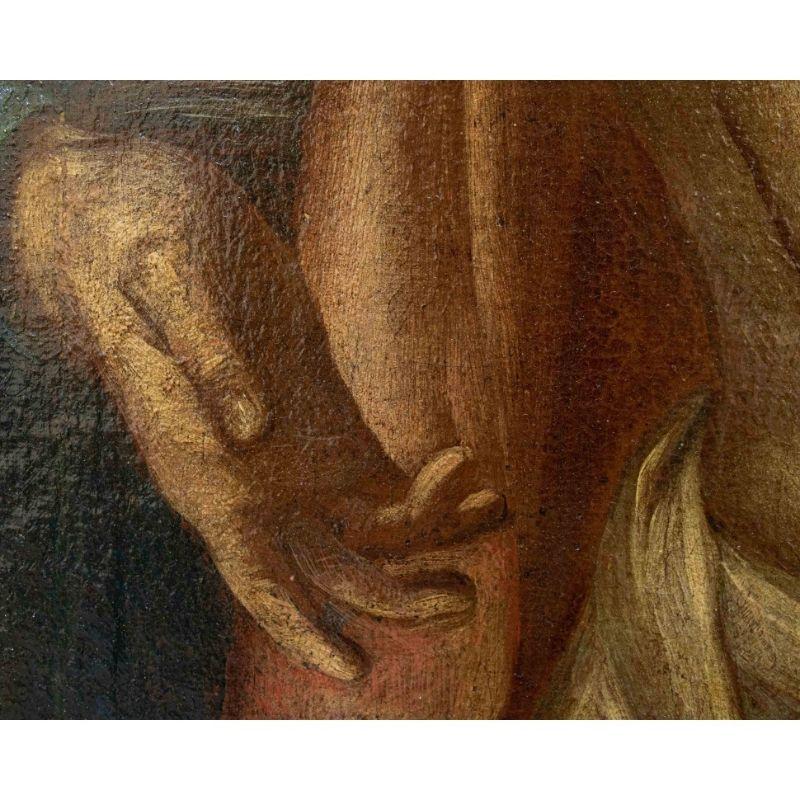 Peinture - Huile sur toile du XVIIe siècle - Christ en chaînes en vente 1