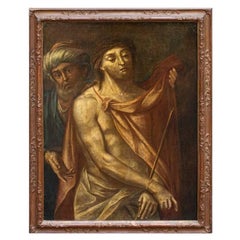 17th Century Christ in Chains Painting Oil on Canvas