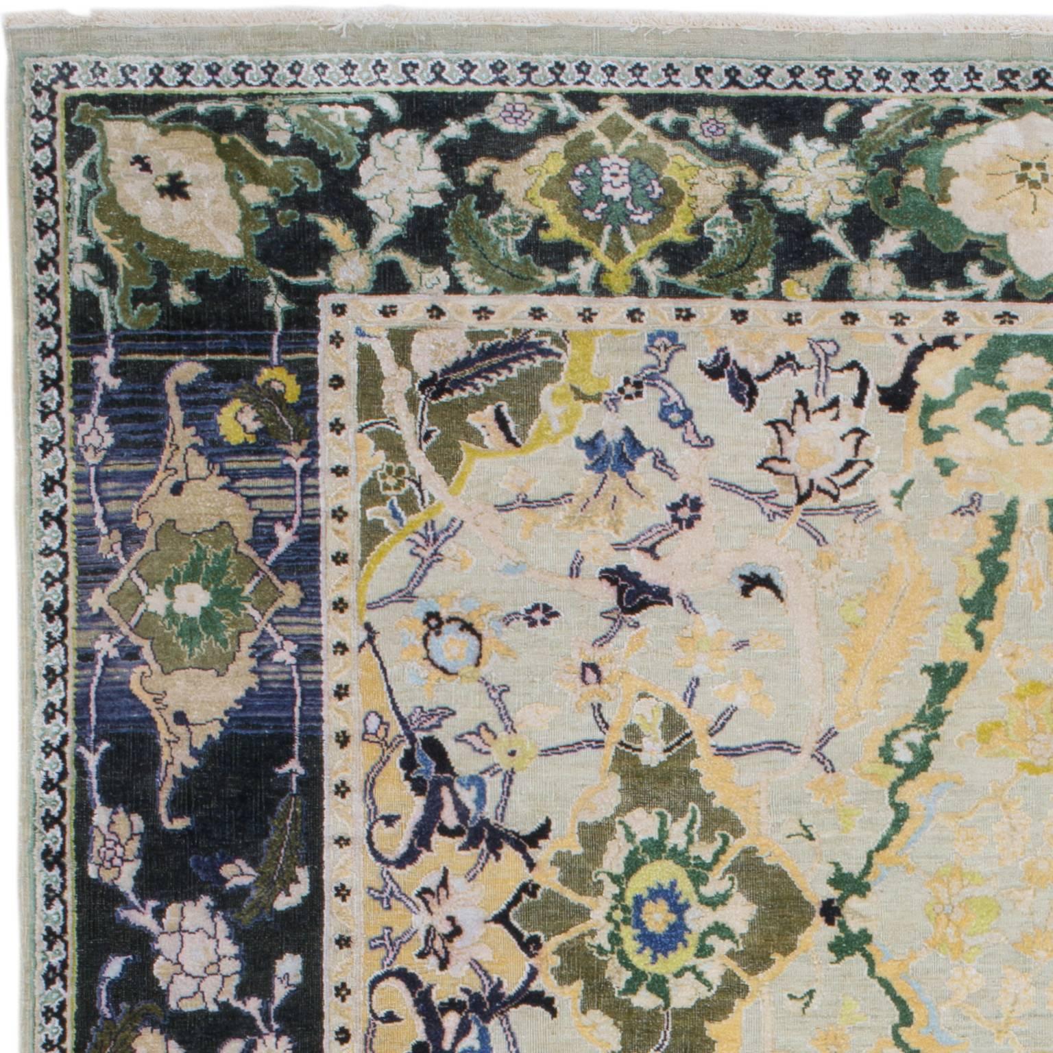 Knots rugs presents the new 17th century modern Polonaise No. 09. This rug is produced in Jaipur in a 13/13 Persian hand-knotted quality, materials used, oxidized wool and silk. This limited Edition rug is based on a beautiful Polonaise Galllery rug