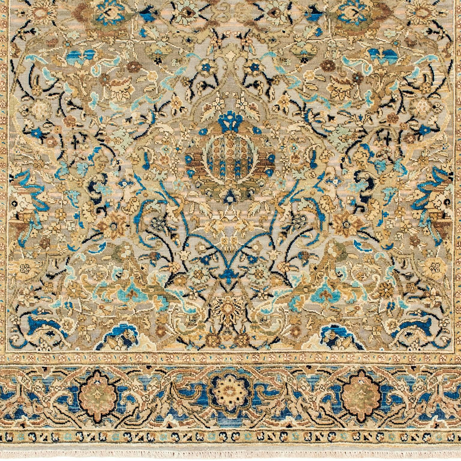 '17th Century Classic_Poloniase No.01' Wool and Silk Rug, Hand-Knotted in Jaipur In New Condition For Sale In London, GB
