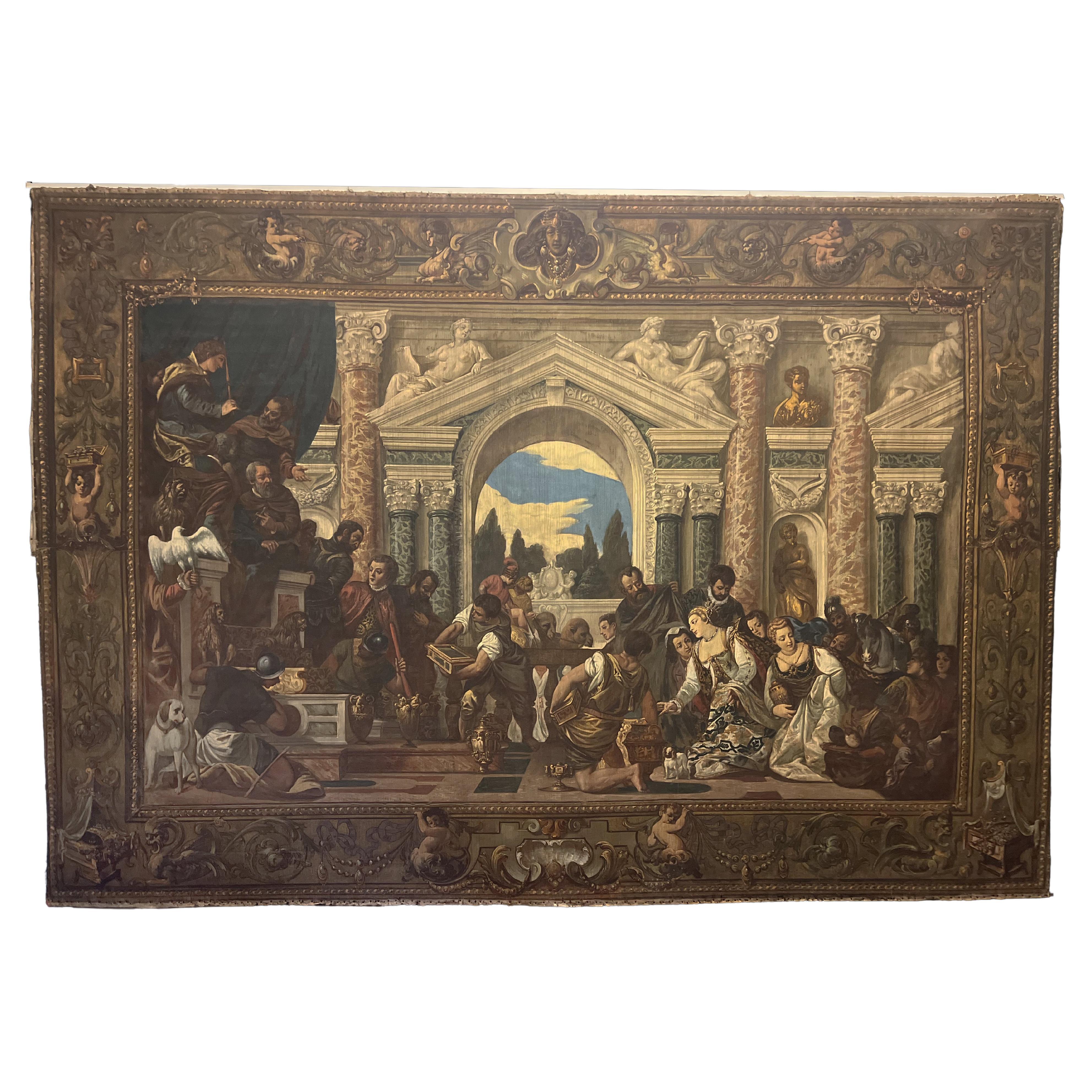 17th century copy of "The Queen of Sheba offering gifts to Solomon" For Sale