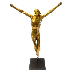 17th Century Corpus Christi, Gilt Bronze Figure on Stand, after Antonio Susini