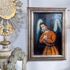 17th Century Cuzco School Oil Painting On Canvas Archangel Selaphiel