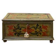 17th Century Decorated Box Lacquered Wood