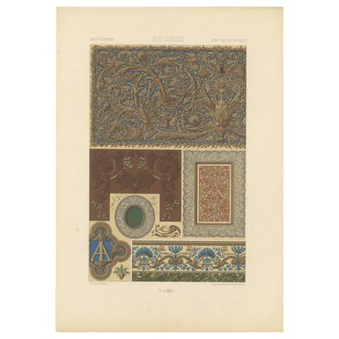 17th Century Decorative Motifs – Baroque Ornamentation, Plate LXXIV, 1869