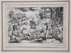 17th Century "Diana's Deer and Boar Hunt" Etching by Antonio Tempesta