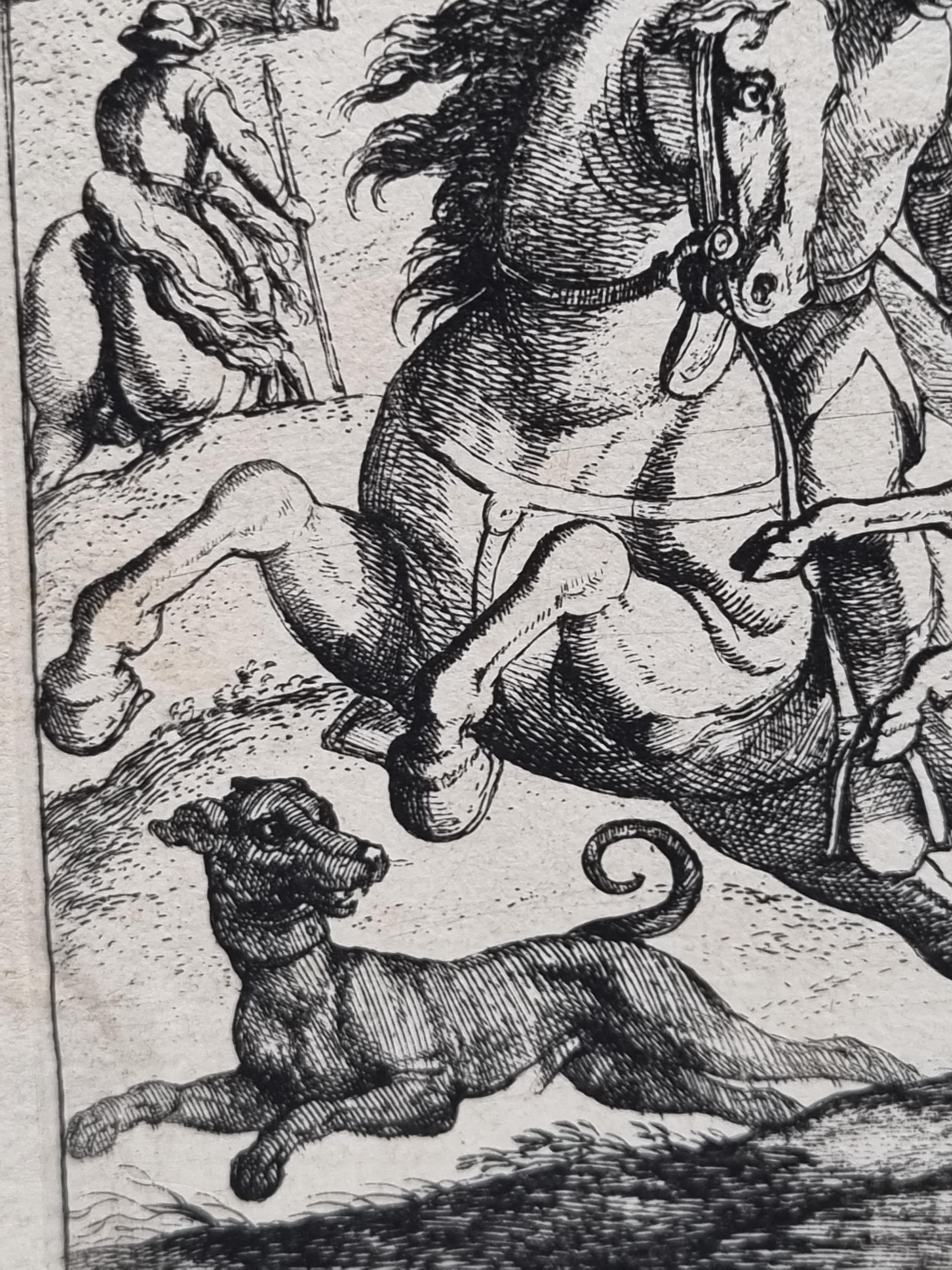 17. Jahrhundert „Diana's Hirsch und Fledermaus Jagd“ Radierung von Antonio Tempesta (Sonstiges) im Angebot