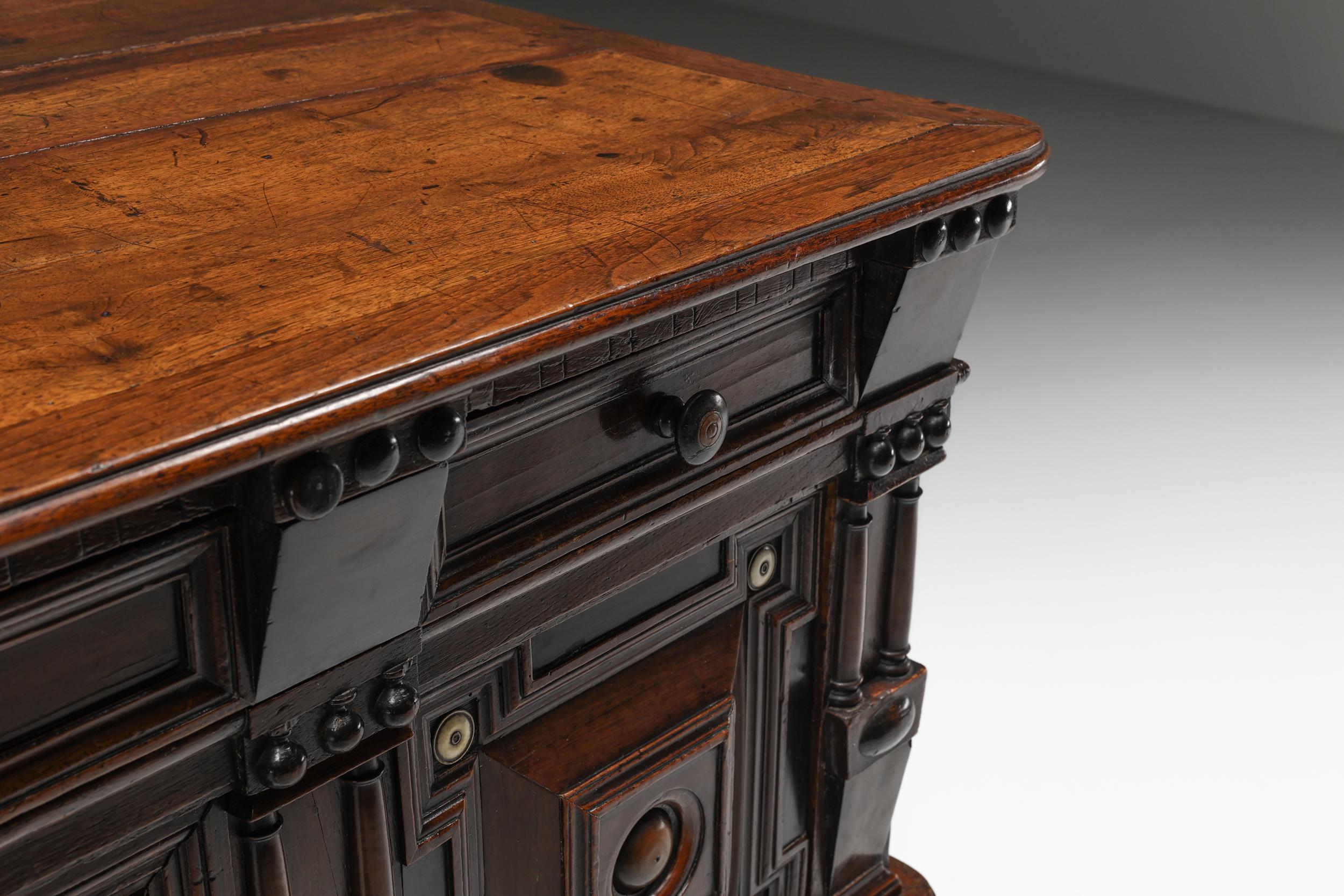 17th Century Dutch Antique Cabinet, Highboard, The Netherlands, Renaissance For Sale 3