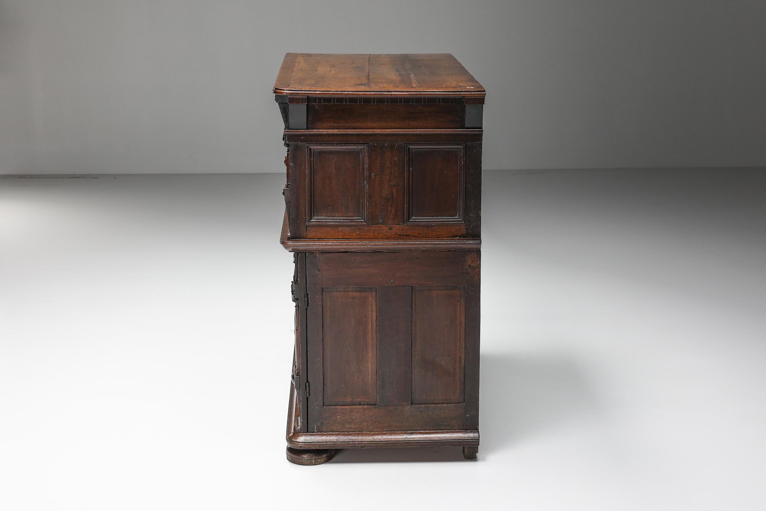 17th Century Dutch Antique Cabinet, Highboard, The Netherlands, Renaissance For Sale 4