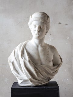 17th-century Dutch Bust of Mercury in White Carrara Marble