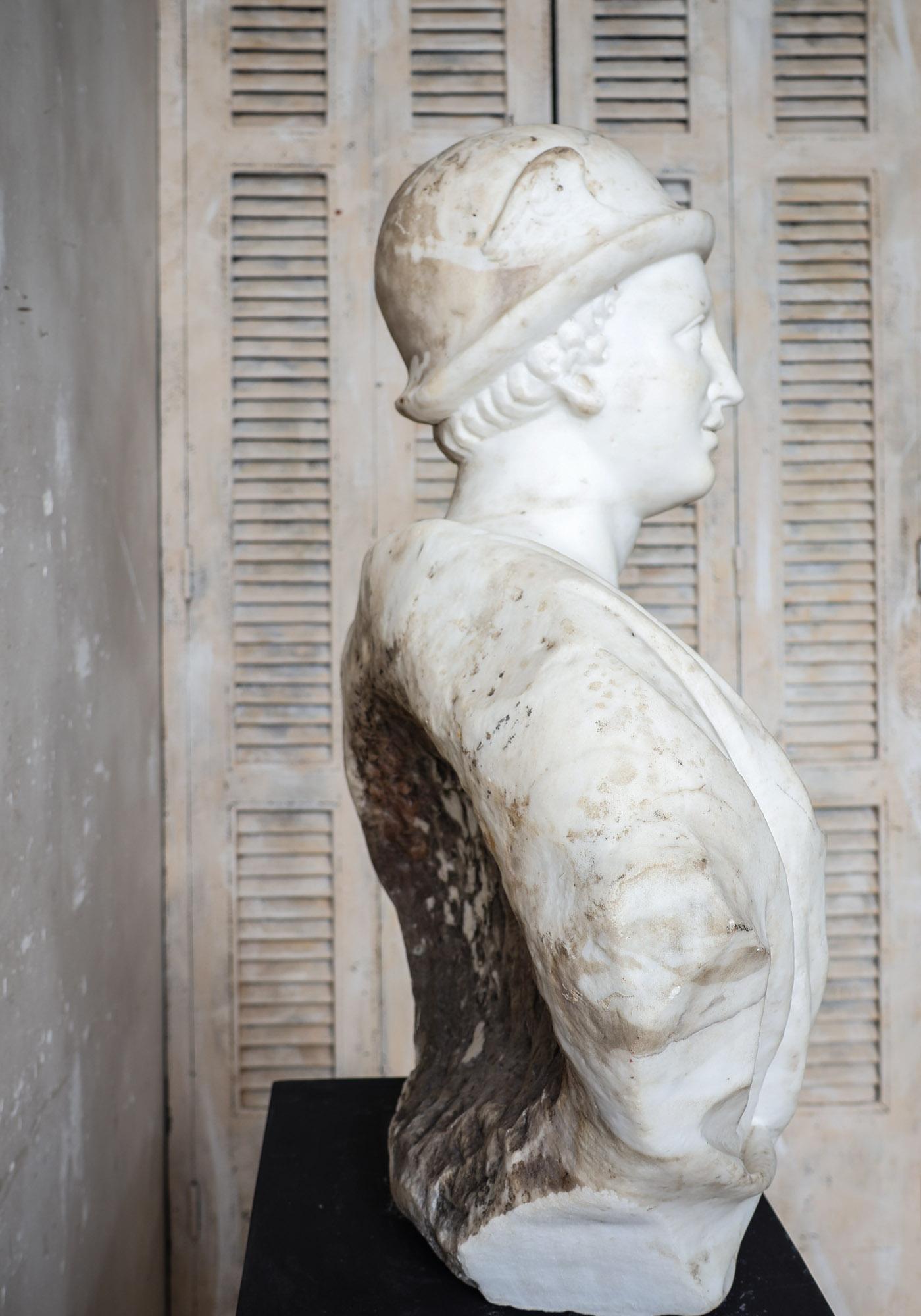 Busto di Mercurio olandese del XVII secolo in marmo bianco di Carrara in vendita 3