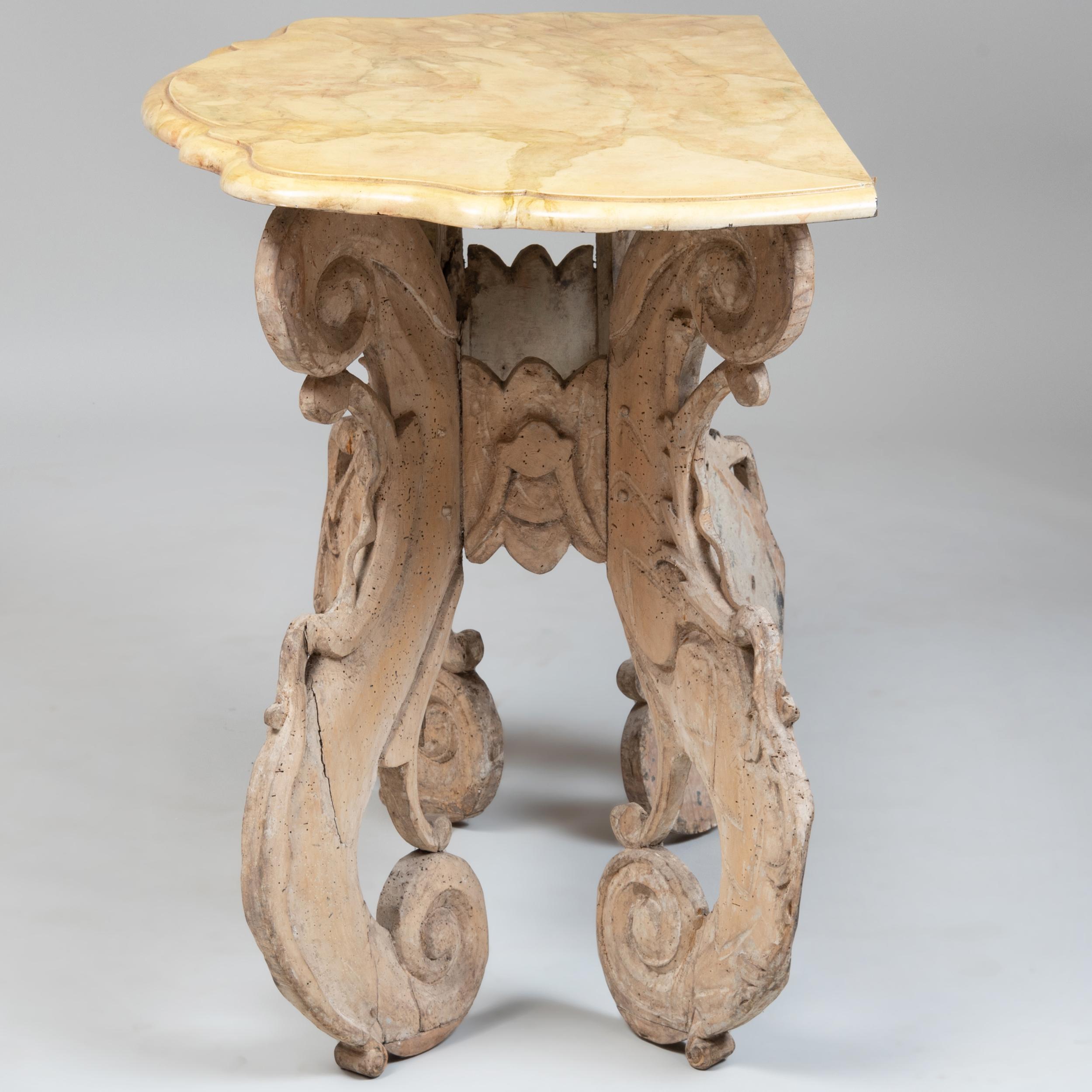 17th Century English Carved Console Table of the Charles II Period In Good Condition In Essex, MA