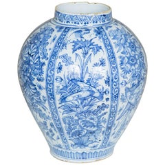 17th Century Dutch Delft Blue and White Vase