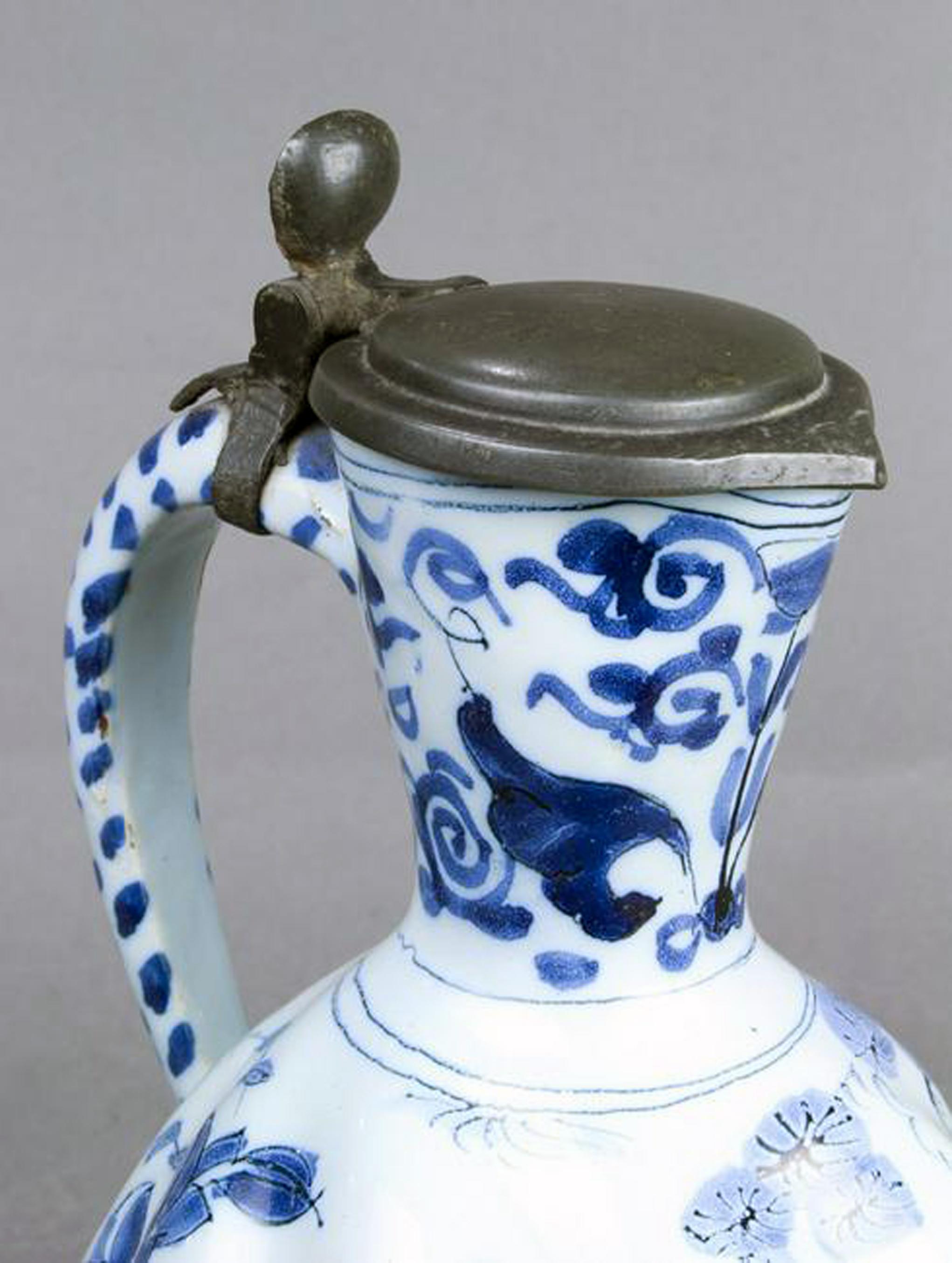 17th Century Dutch Delft Blue and White Jug, circa 1680 11