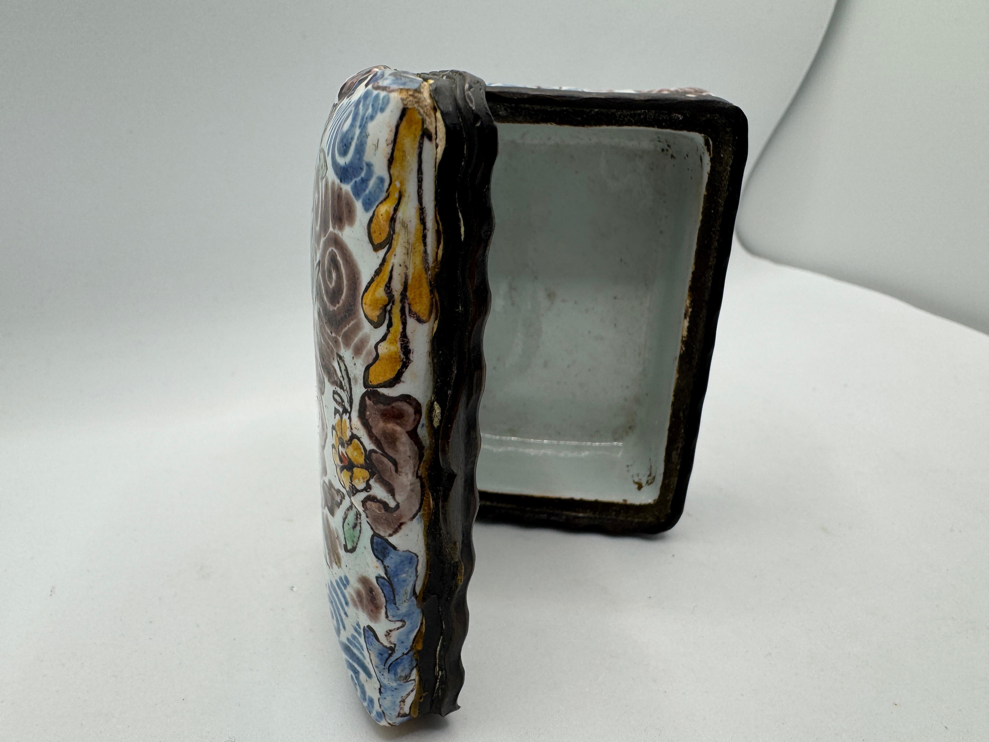 Niederländische Delft Schnupftabakdose aus dem 17. im Angebot 5