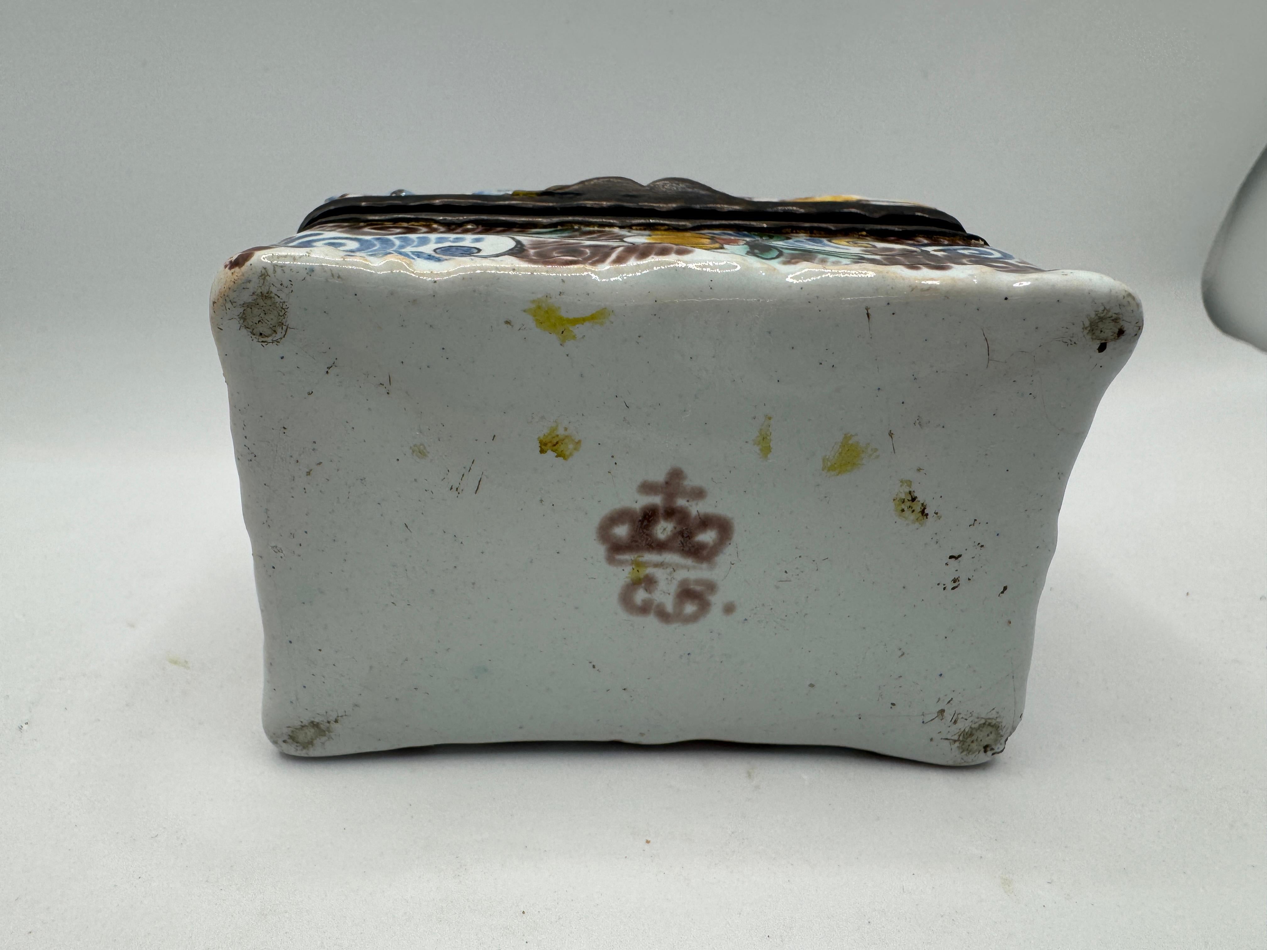 Niederländische Delft Schnupftabakdose aus dem 17. im Angebot 7