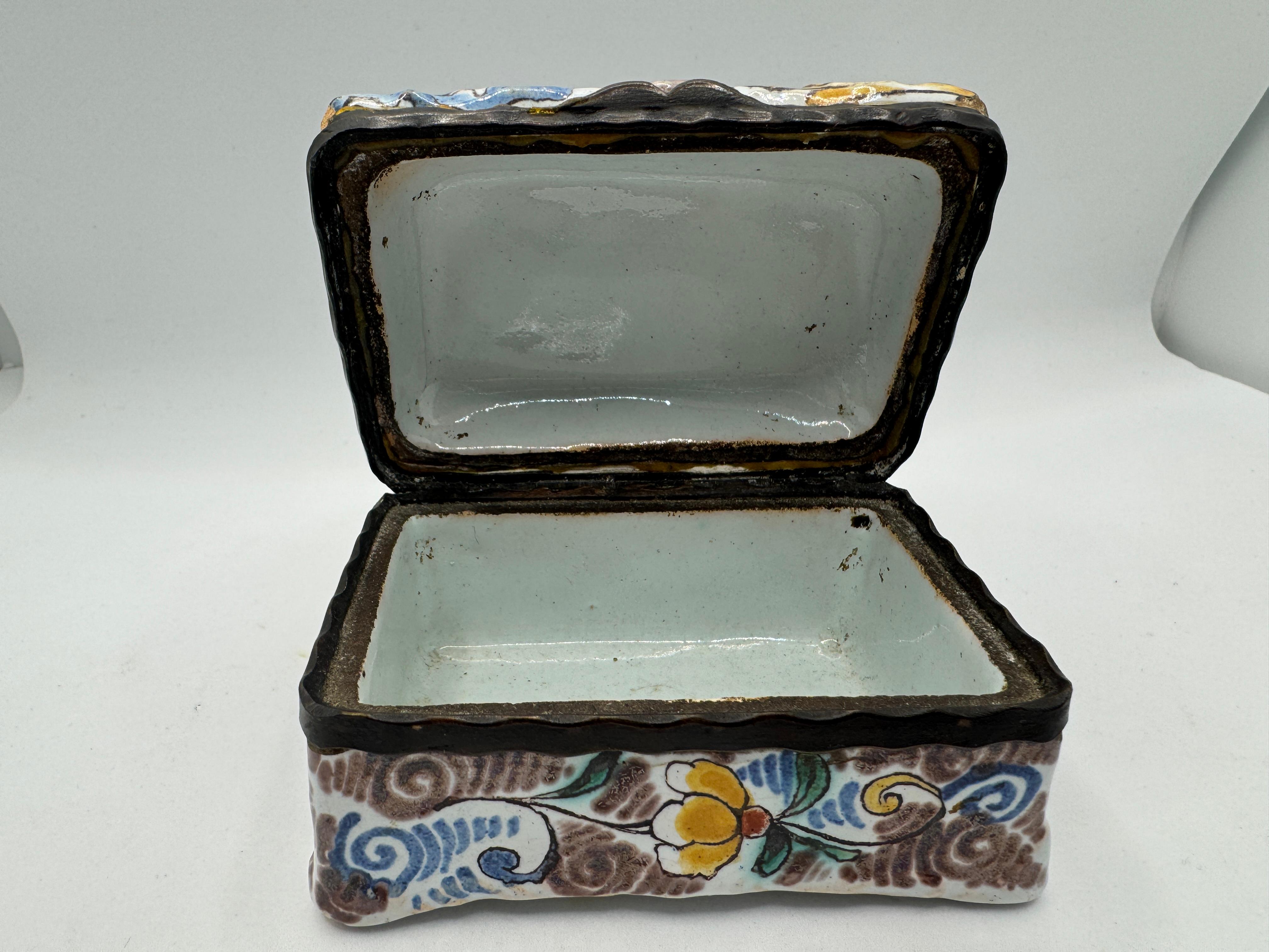 Niederländische Delft Schnupftabakdose aus dem 17. im Angebot 3