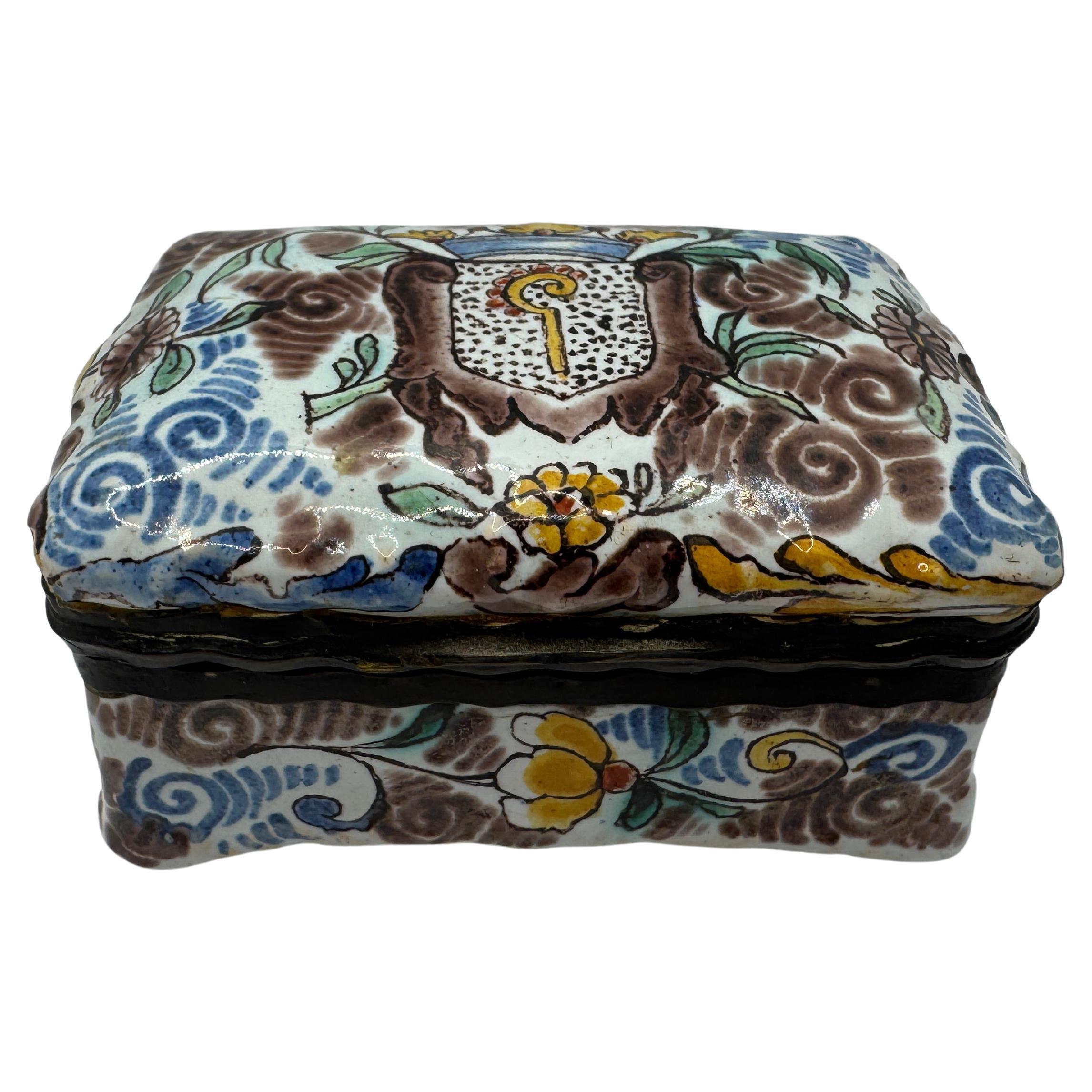 Niederländische Delft Schnupftabakdose aus dem 17. im Angebot