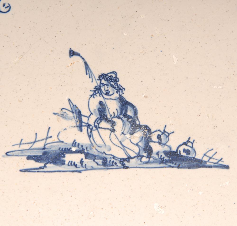 Carreaux de Delft hollandais du 17e siècle Figures dans un paysage Shephard Bon état - En vente à Wommelgem, VAN