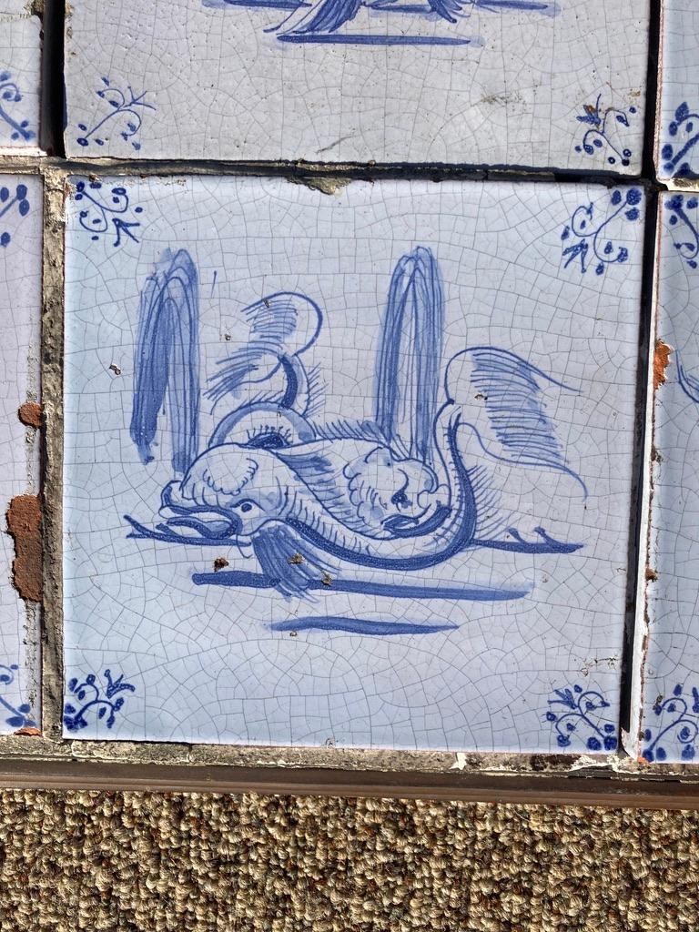 17th Century Dutch Delft Tiles of Mermaids, Mermen and Sea Creatures, Set of 20 7
