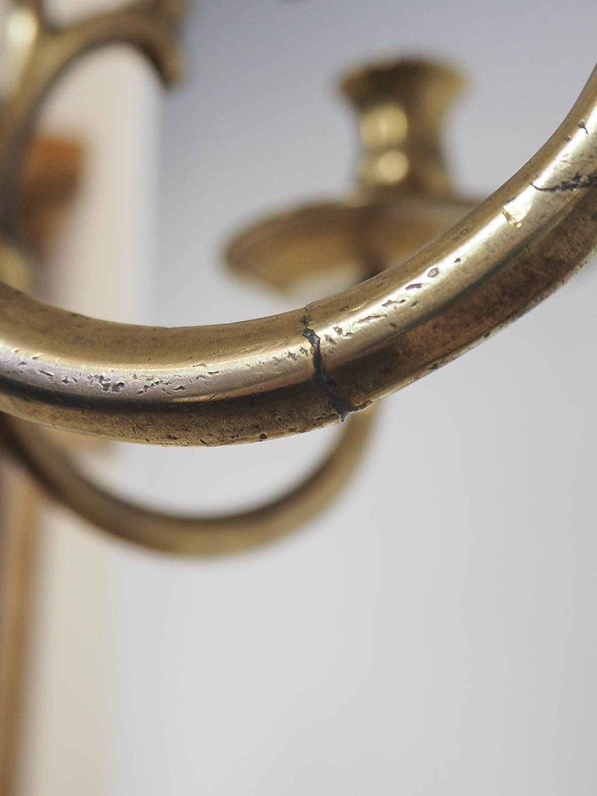 17th Century Dutch Flemish Brass Chandelier 10