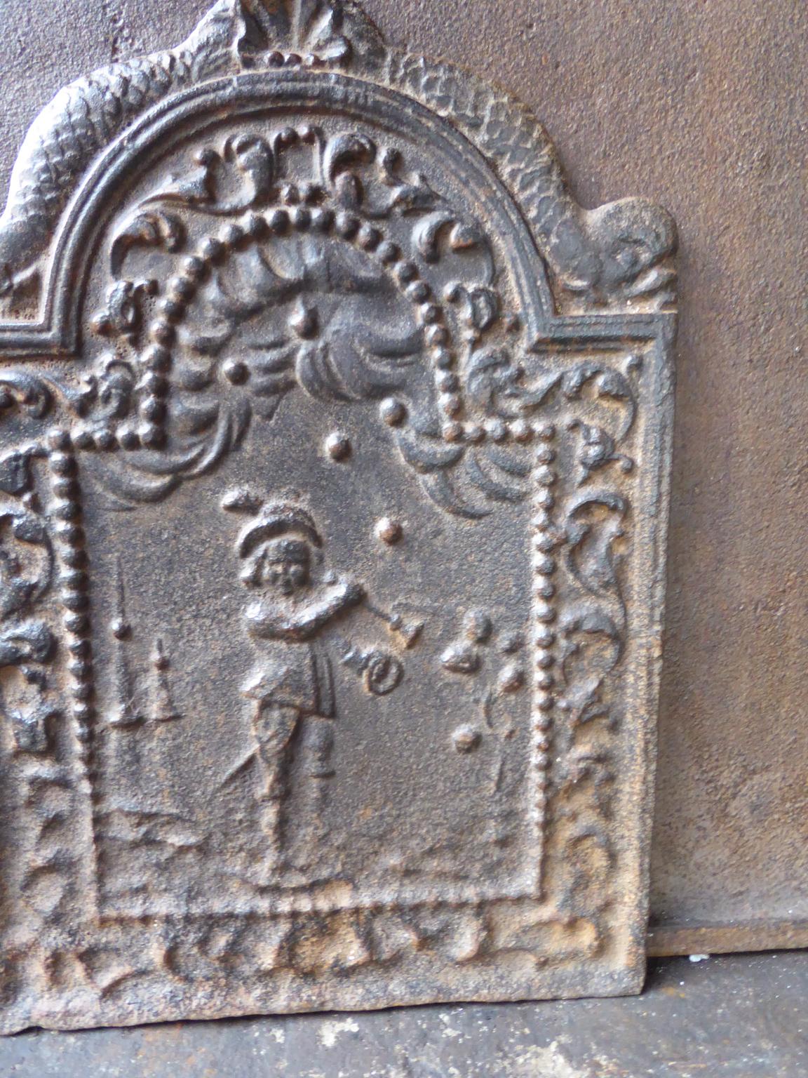17th Century Dutch Louis XIV 'Bubble Blower' Fireback 1