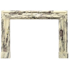 17th Century Dutch Louis XIV Fireplace Mantel in Breche Violet Marble