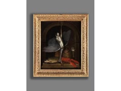 17th century By Dutch Maestro Still life with bird, carp & lobster Oil on canvas