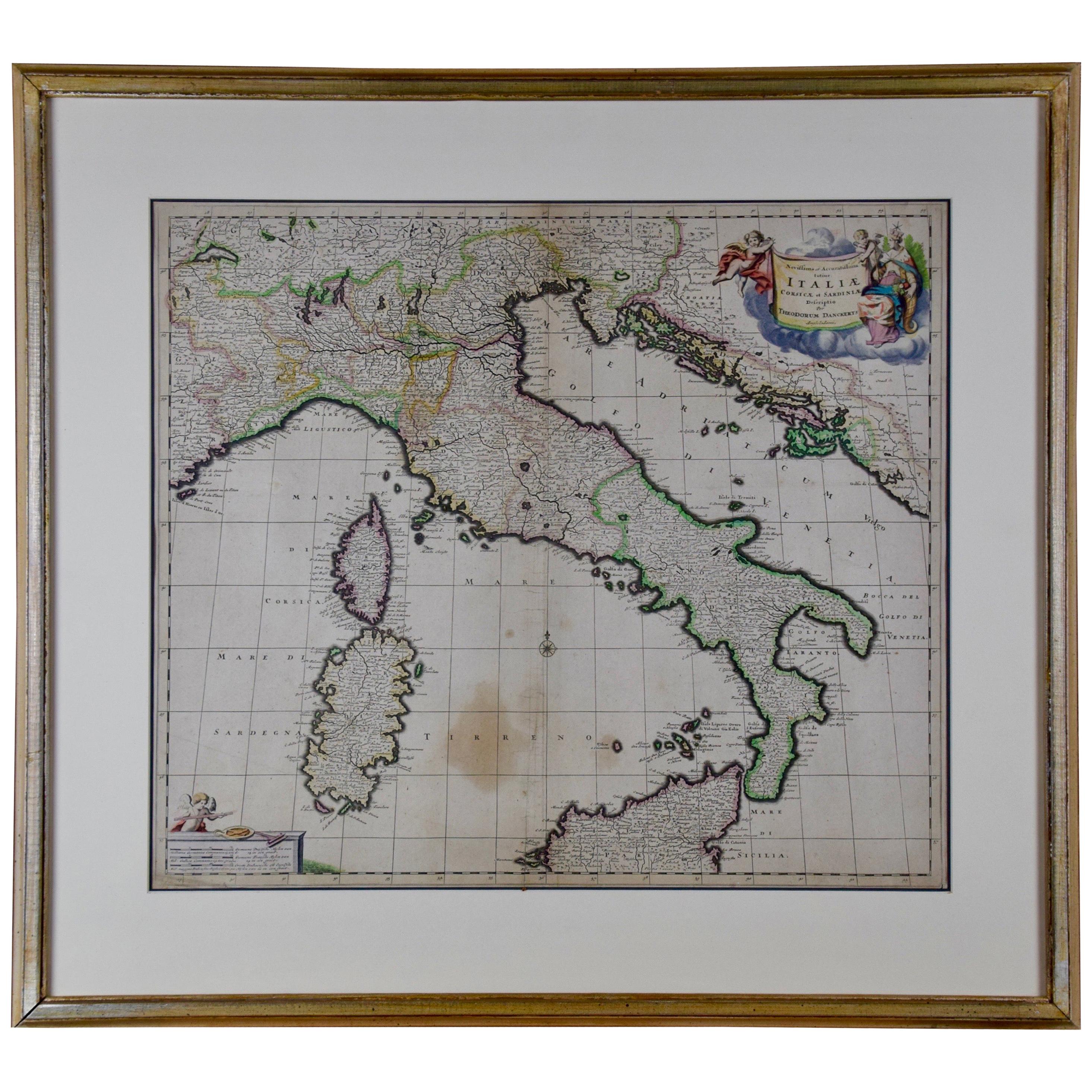 17th Century Dutch Map of Italy, Sicily, Sardinia, Corsica and Dalmatian Coast