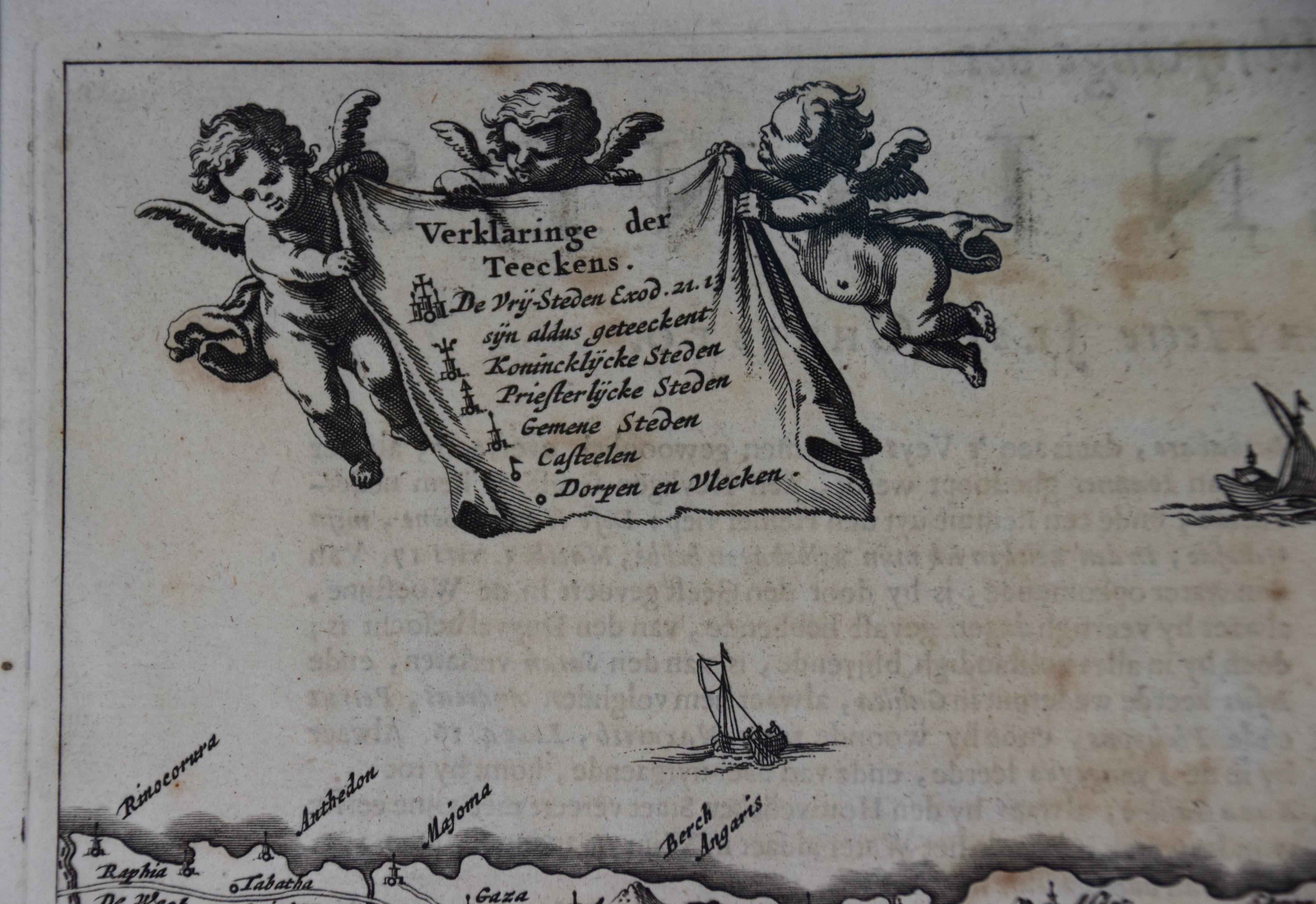 La Terre Sainte au Temps de Jésus : Une carte néerlandaise du 17ème siècle de Visscher en vente 1