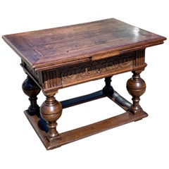 17th Century Dutch Oak Jacobean Withdraw Table