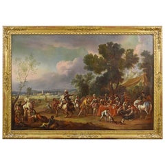 Antique 17th Century, Dutch Oil on Canvas Painting with the Pay of Soldiers