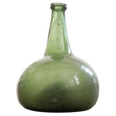 17th Century Dutch Onion Bottle Glass Wine Bottle 