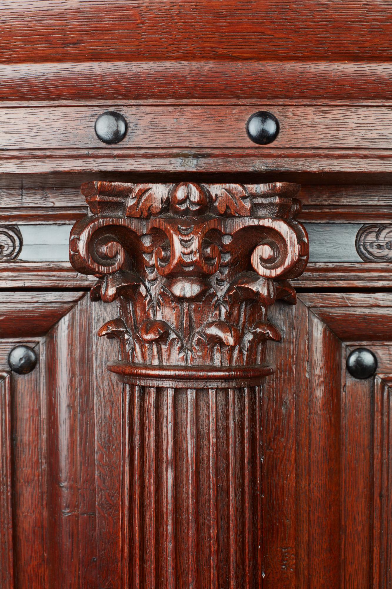 18th Century and Earlier 17th Century Dutch Renaissance Oak and Ebonised Cupboard, Circa 1640 For Sale