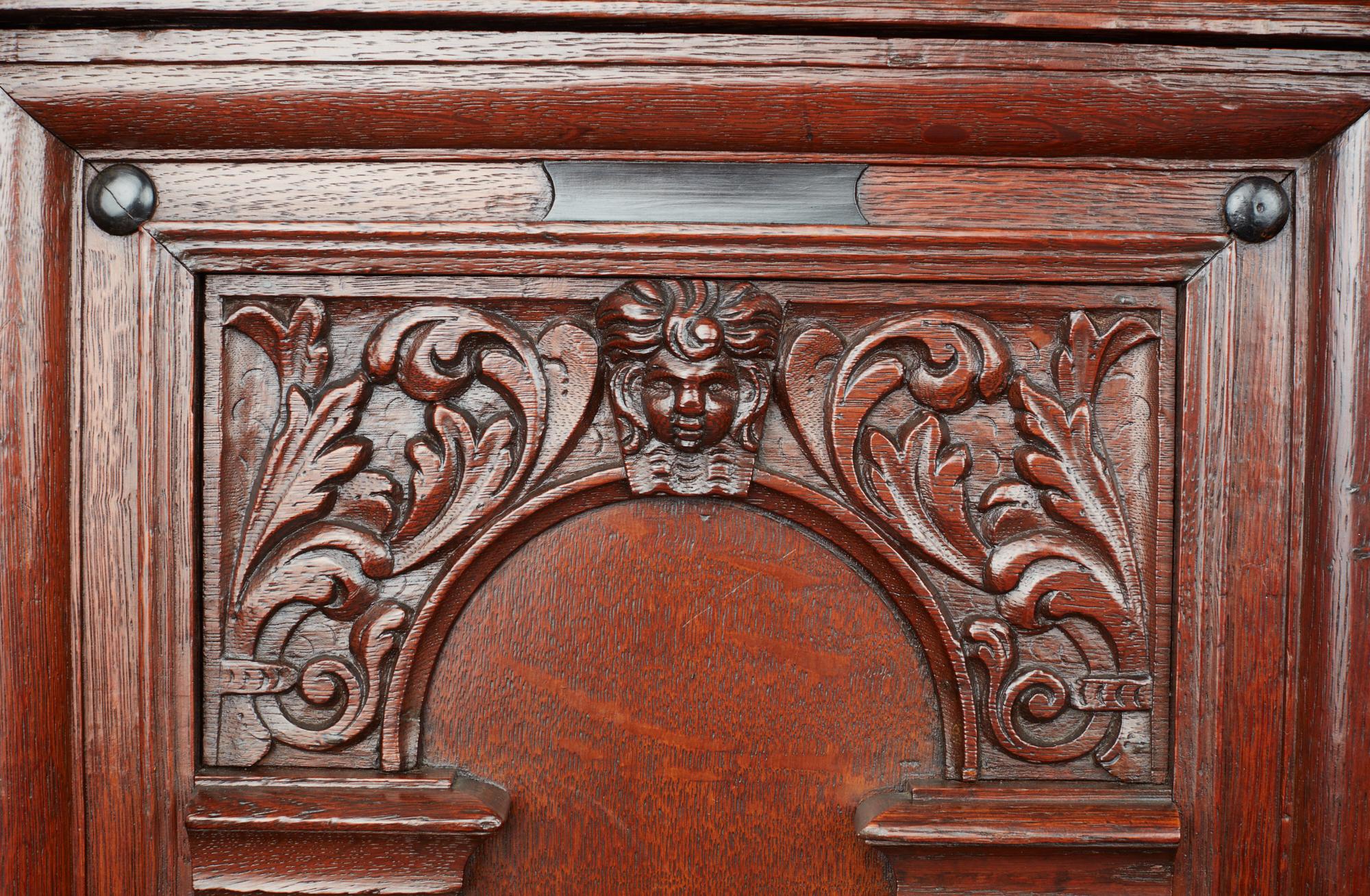 17th Century Dutch Renaissance Oak and Ebonised Cupboard, Circa 1640 For Sale 2