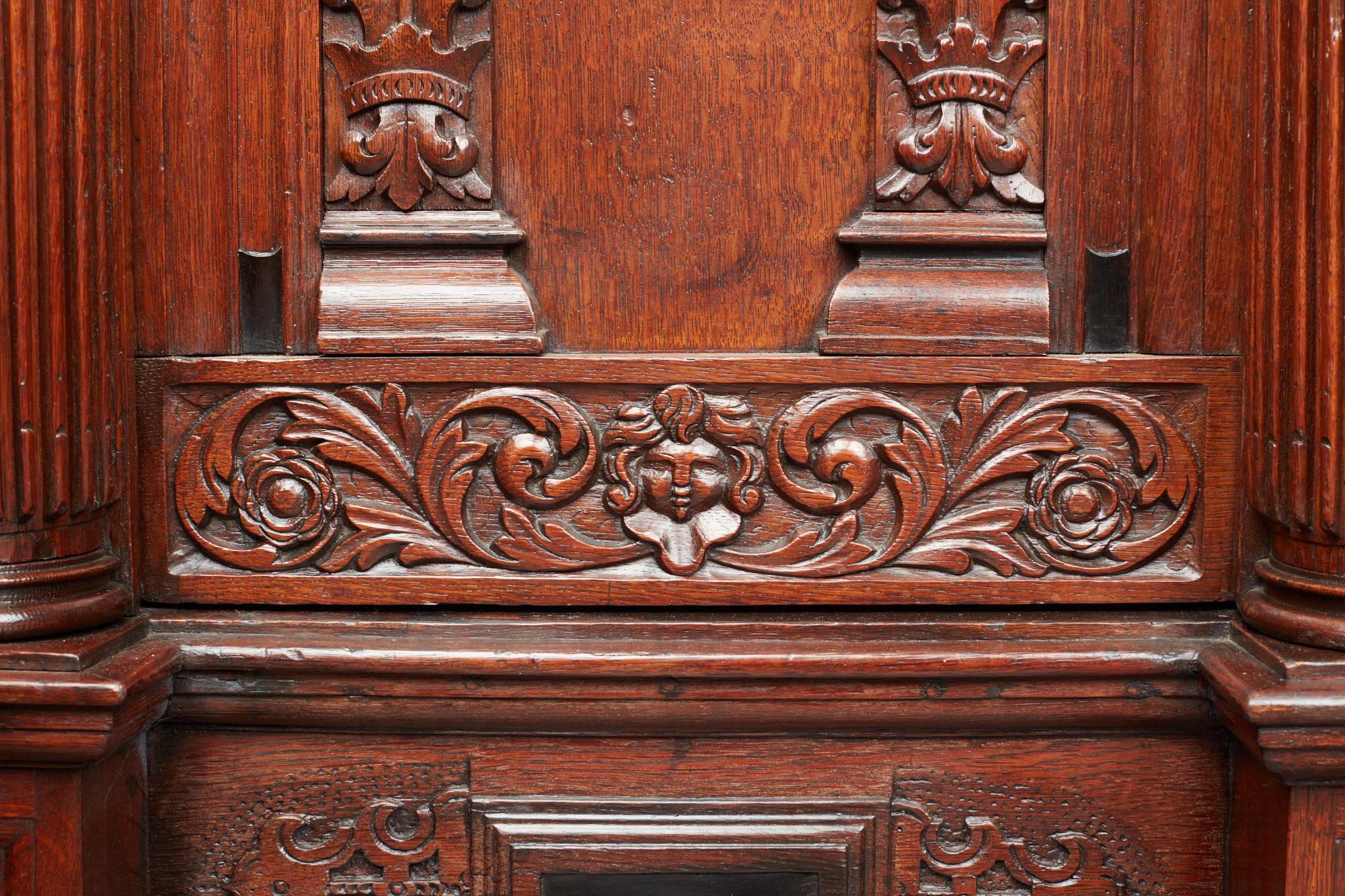 17th Century Dutch Renaissance Oak and Ebonised Cupboard, Circa 1640 For Sale 3