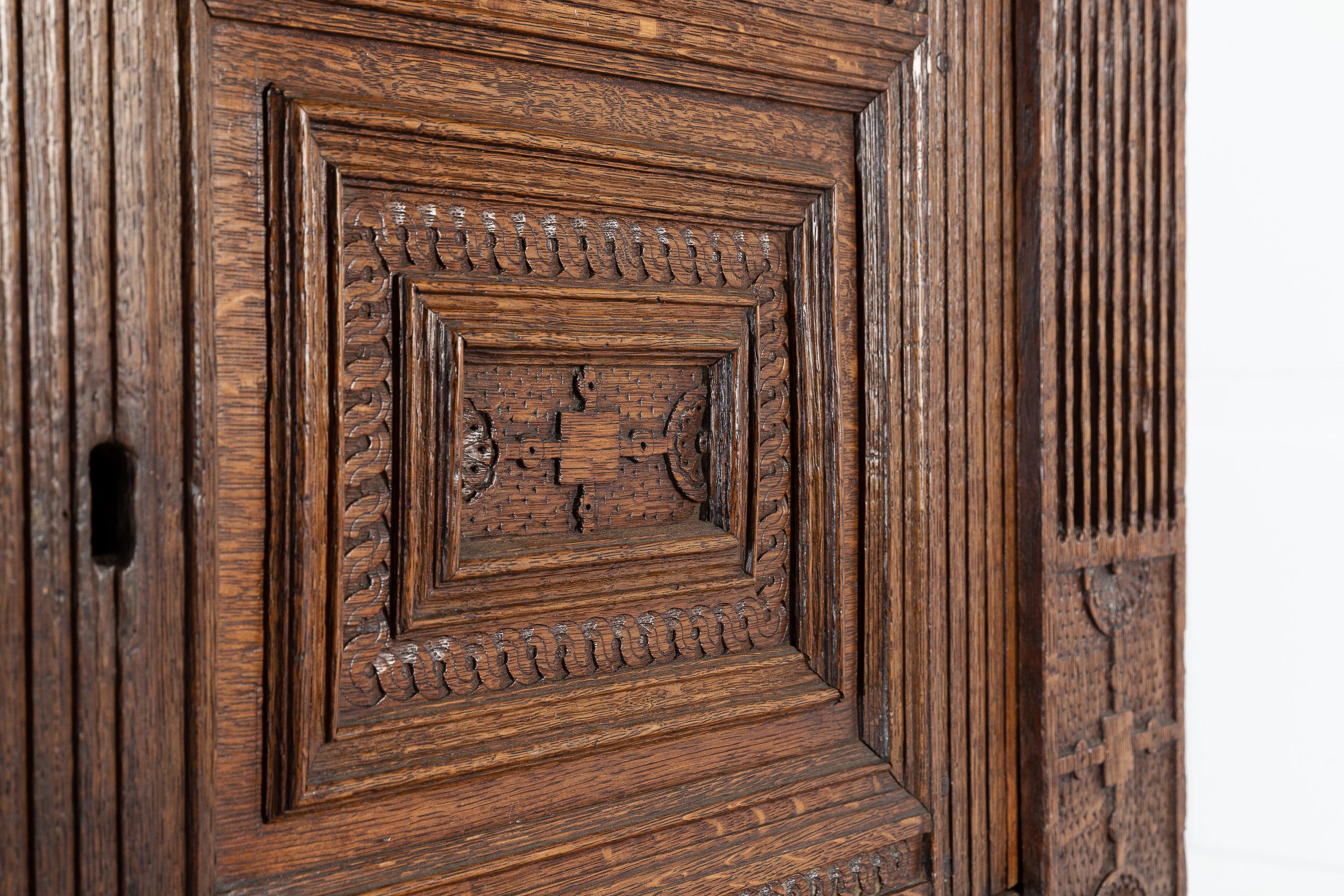 Carved 17th Century Dutch Renaissance Period Cabinet