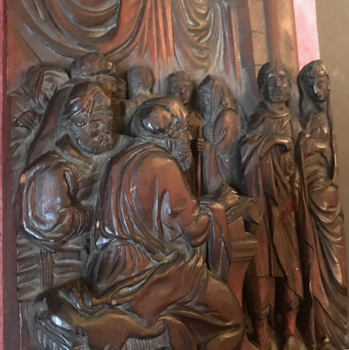 17th Century Early Baroque Flemish Wood Carved Religious Figural Group For Sale 2